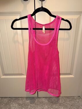 Color Story Hot Pink Mesh Tank Top